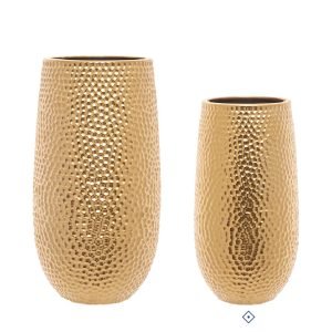 Jarra decorativa em cêramica dourada