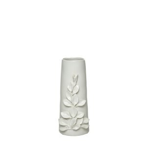 Cerâmica decorativa - Jarra Branca Floral